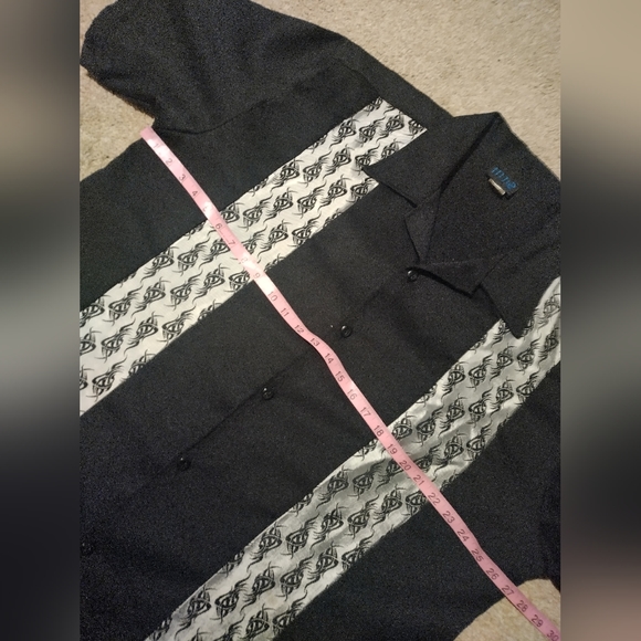 Vintage MT:2 Men's XXXL black/silver Button Up Shirt made in USA - Picture 2 of 11
